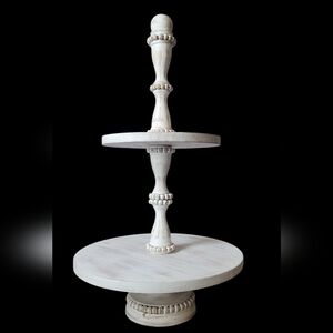 Rustic Two-Tiered Wooden Stand Farmhouse